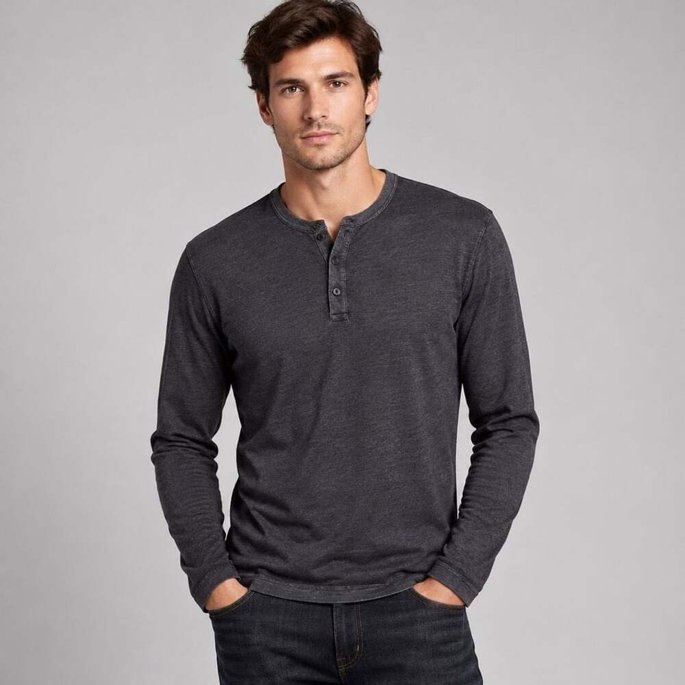 Rye 51 The Maxwell Merino Wool Henley Sweater Size L